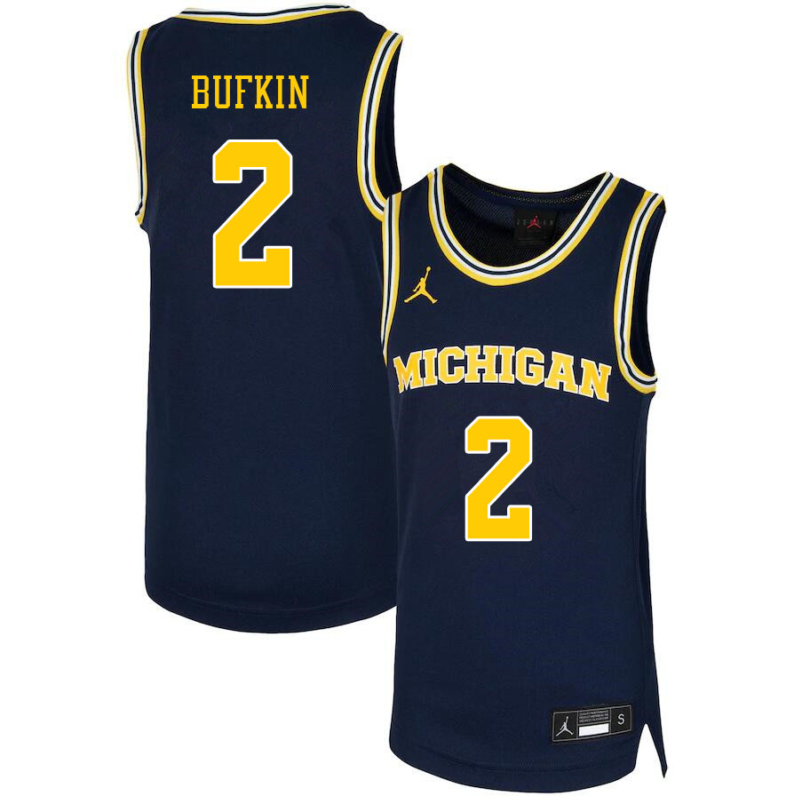 Men #2 Kobe Bufkin Michigan Wolverines College Basketball Jerseys Sale-Navy